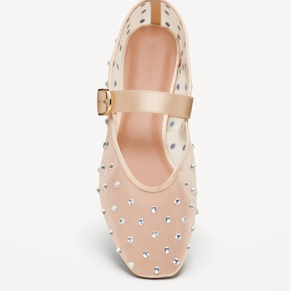 Old Navy Shoes - Old navy mesh embellished ballerina Mary Jane Flats woman sz 6